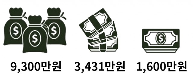 2016년 웹툰 작가 수익액 추정