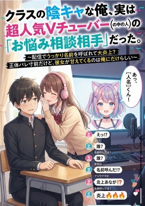 クラスの陰キャな俺、実は超人気Ｖチューバー（の中の人）の「お悩み相談相手」だった。 ～彼女が甘えてくるのは俺にだけらしい～